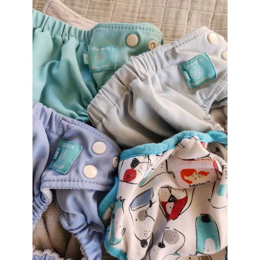 4 Cloth Diaper Covers Sz 0-36 Months